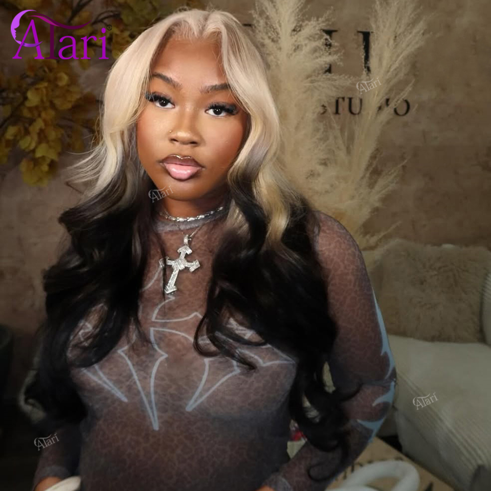 613 Blonde Body Wave Lace Front Wig - Parrucche Ombre Biondo Nero con Onde