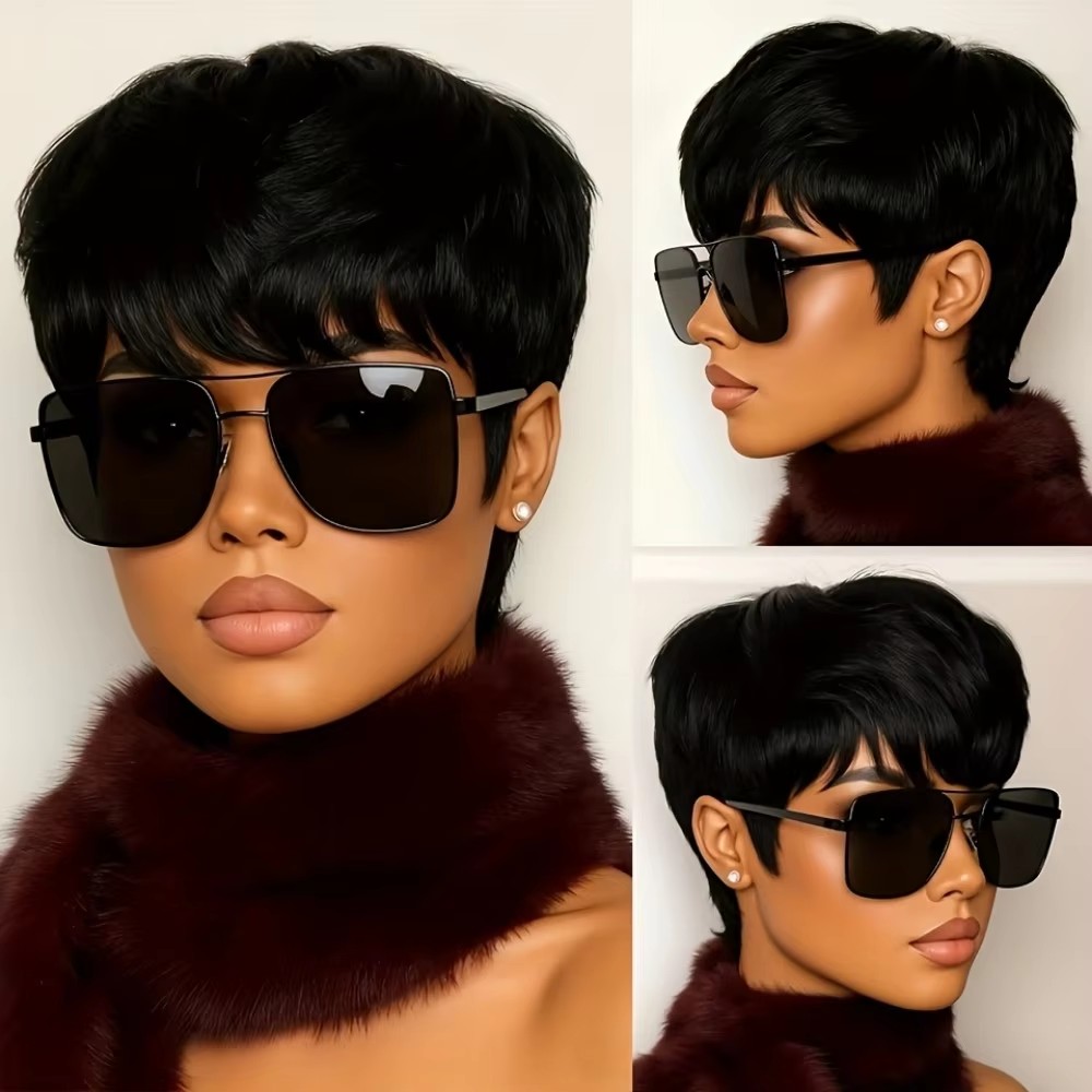 Short Pixie Cut Wig Human Hair Cheap - Parrucca corta da donna con taglio