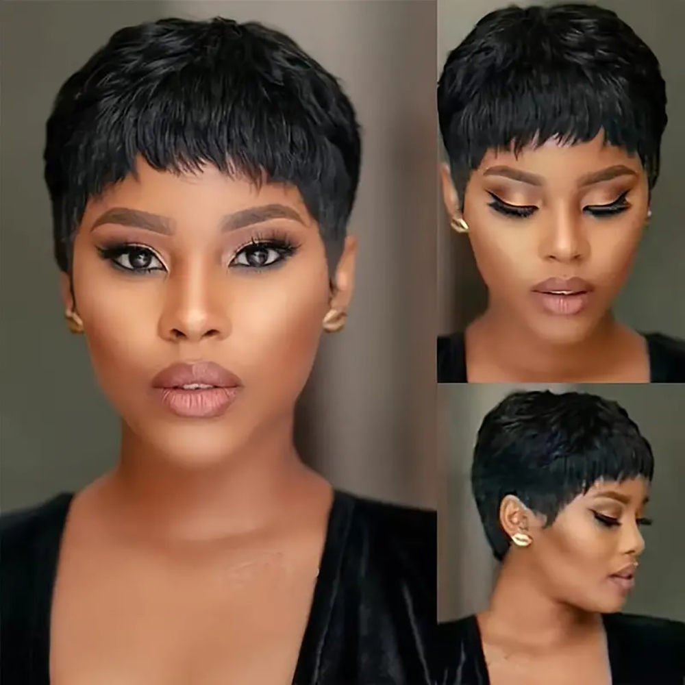 Short Pixie Cut Wig Human Hair Cheap - Parrucche per capelli umani corti e
