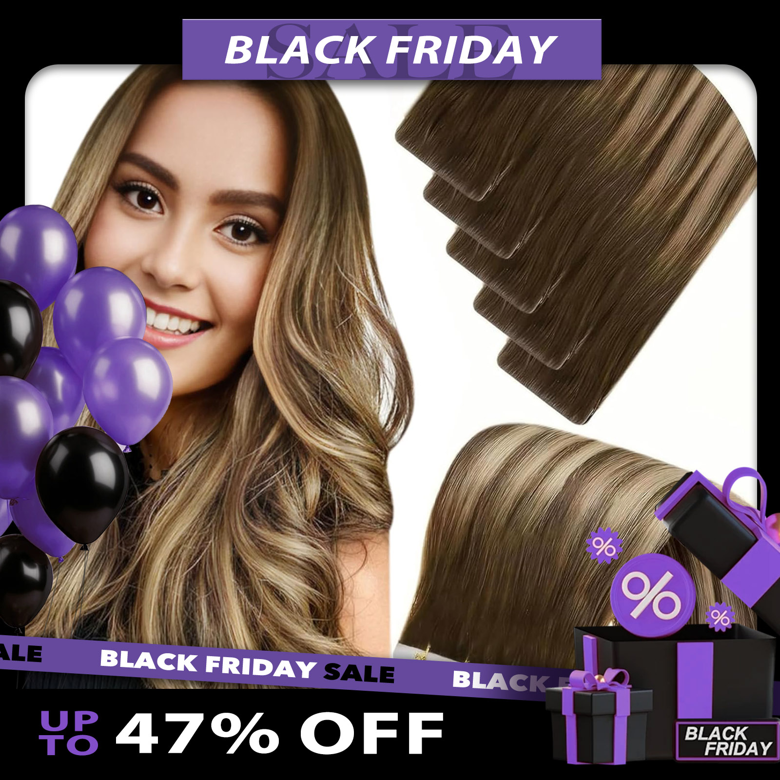 Invisible Tape In Extensions Real Hair - LaaVoo Nastro per iniezione invisibile nell'estensione
