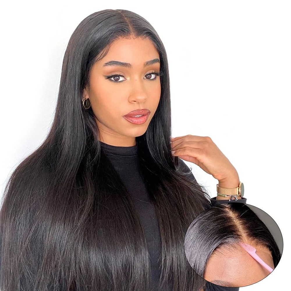 Glueless Wear And Go Human Hair Wig - Parrucche con pizzo dritto 7x5 da