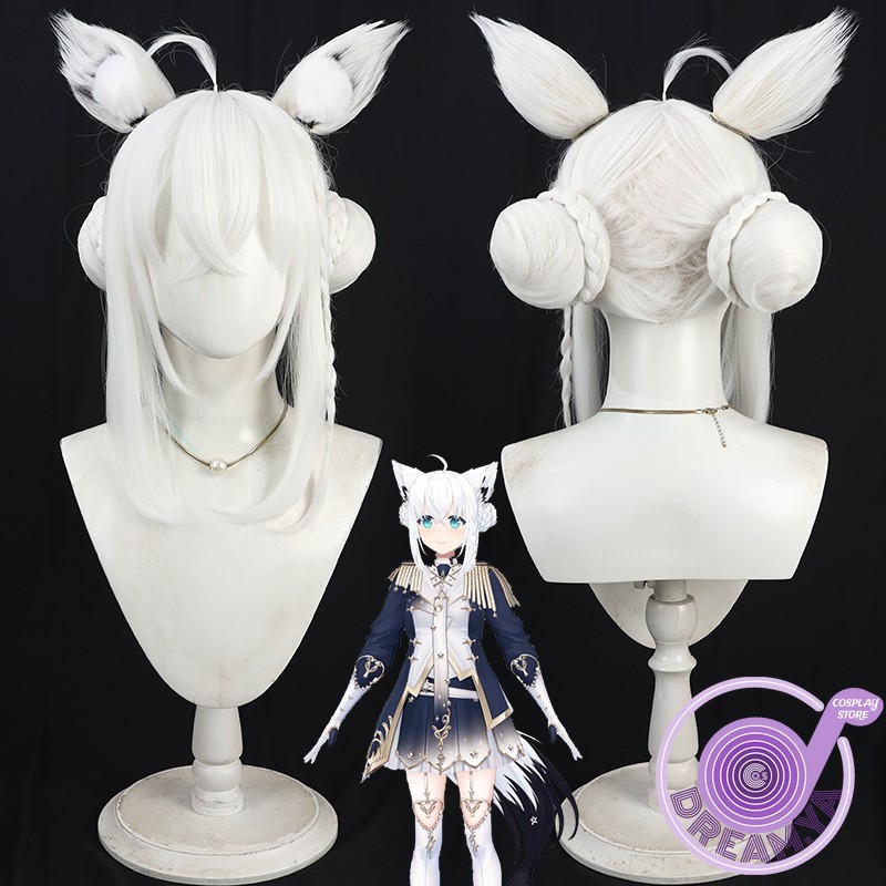 Synthetic Wigs - Shirakami Fubuki Parrucca Cosplay Vtuber Panini