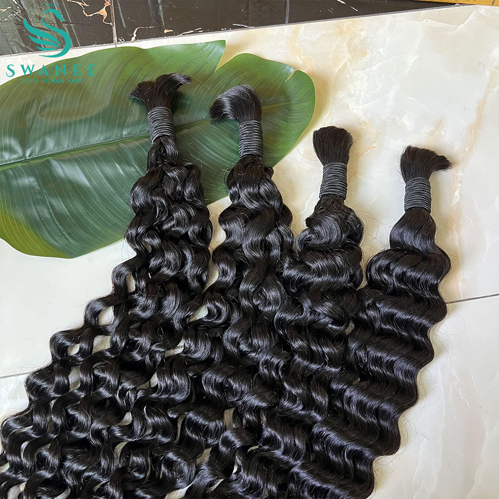 Water Wave Bulk Human Hair For Braiding - Capelli Umani 100% Naturali Ondulati per