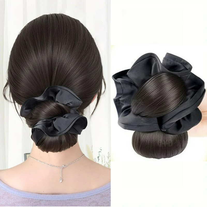 Claw Clip Messy Bun Hair Piece - Nuovo Chignon Sintetico in Raso con