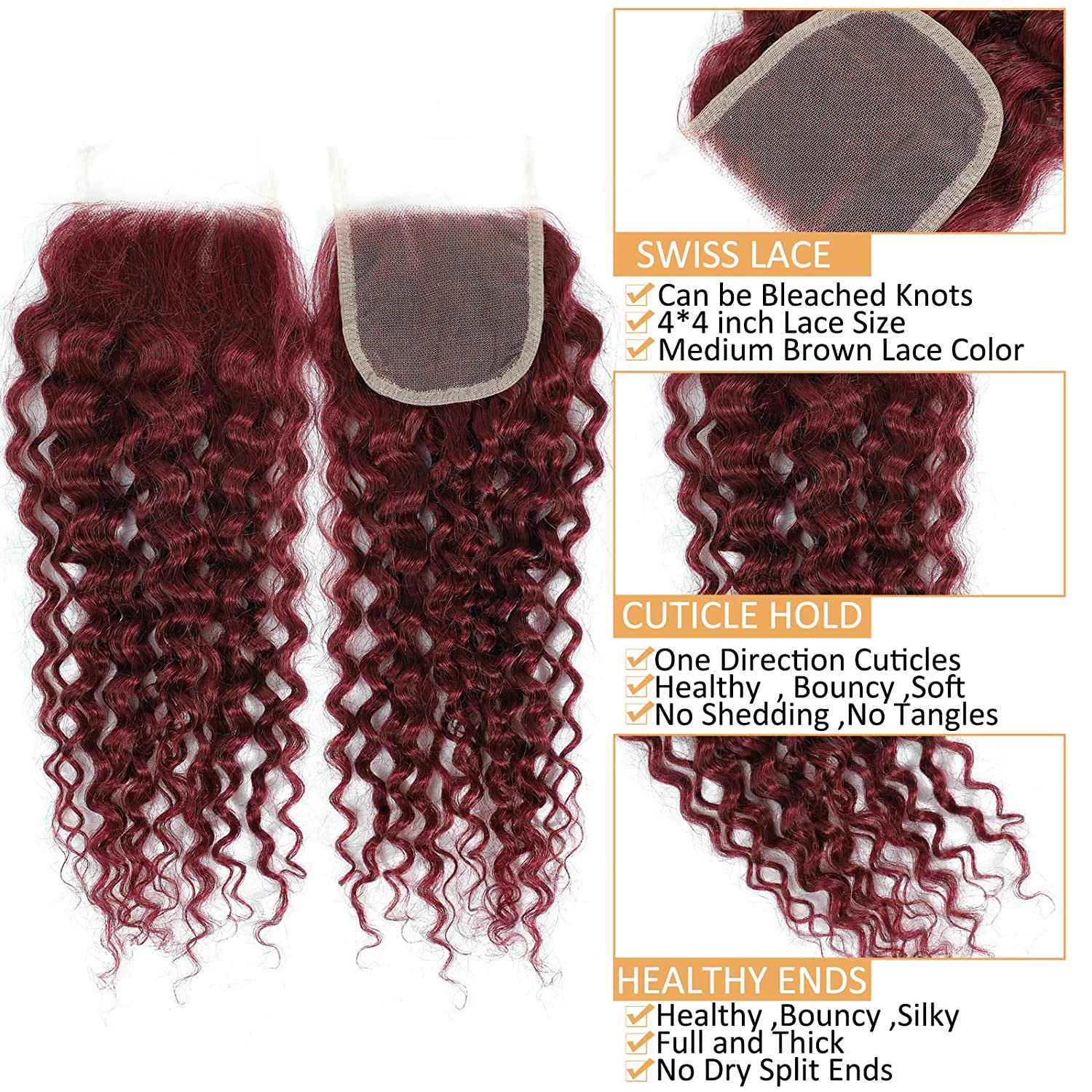 12A Ciocche di capelli ondulat - Deep Wave 3 Bundles With Closure recensione e prezzo