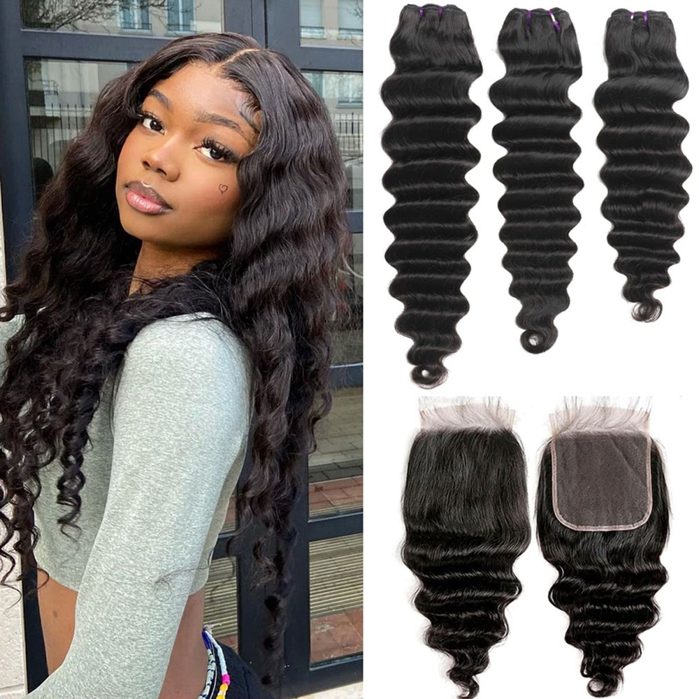 Ciocche di Capelli Umani Ondul - Deep Wave 3 Bundles With Closure recensione e prezzo