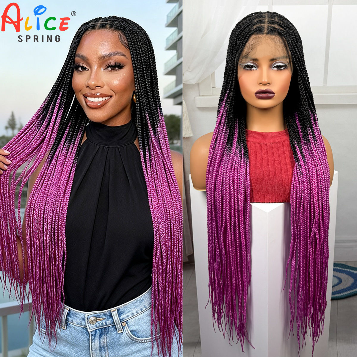 Parrucche Intrecciate Rosa Lun - Synthetic Braided Wigs For Black Women recensione e prezzo