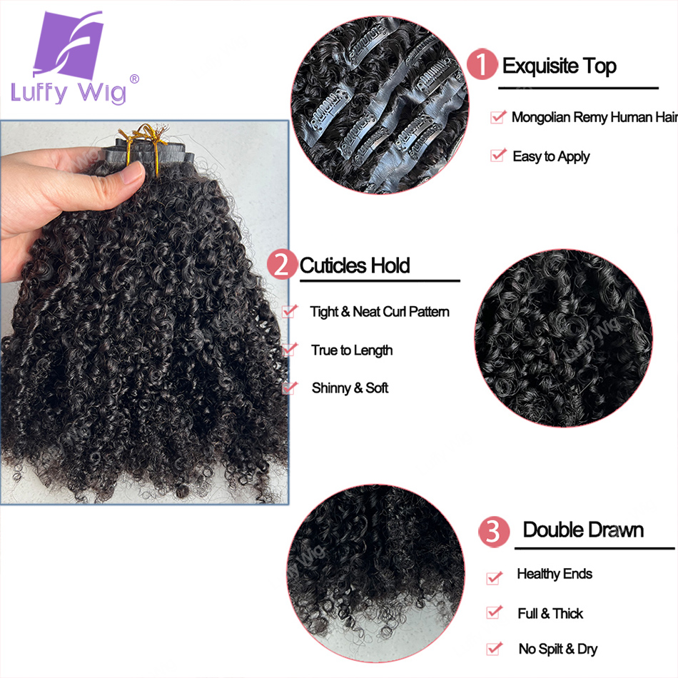 Monglian Afro crespo ricci cli - Seamless Clip In Hair Extensions Human Hair recensione e prezzo