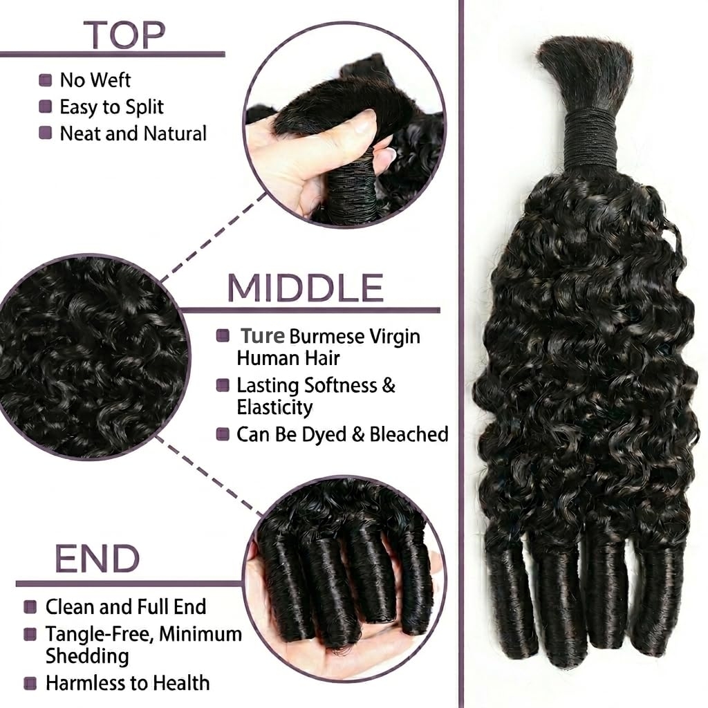 Capelli Umani Ricci Birmani pe - Water Wave Bulk Human Hair For Braiding recensione e prezzo