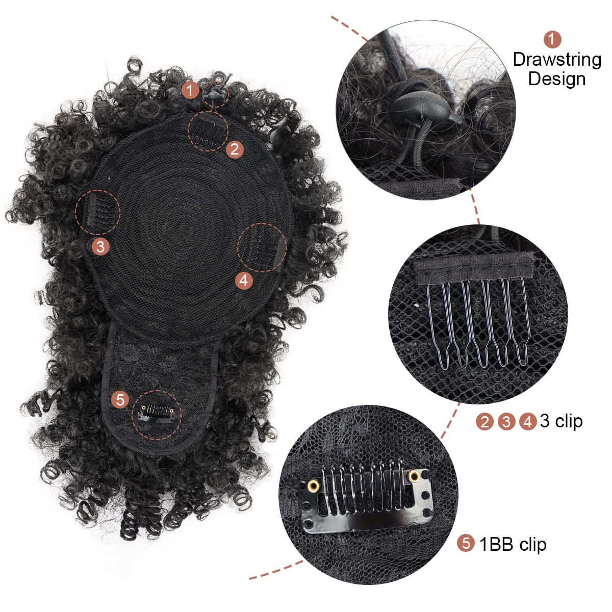 Coda di cavallo con coulisse s - Drawstring Afro Curly Puff Ponytail recensione e prezzo