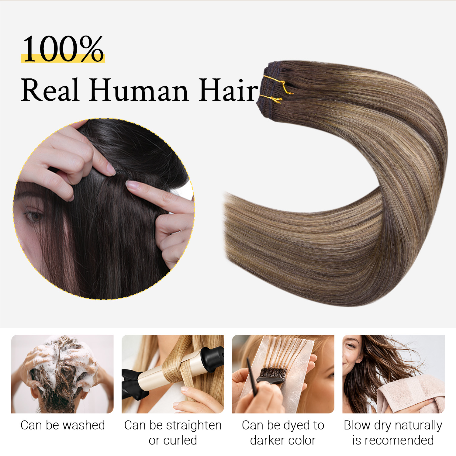 Sunmofavo Extension per capell - Seamless Clip In Hair Extensions Human Hair recensione e prezzo
