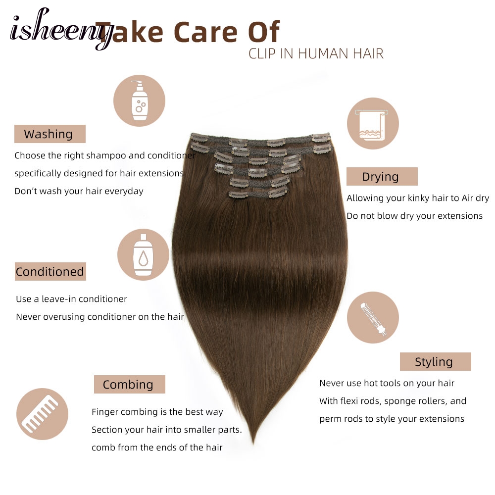 Isheeny 140-240G Clip di Volum - Seamless Clip In Hair Extensions Human Hair recensione e prezzo