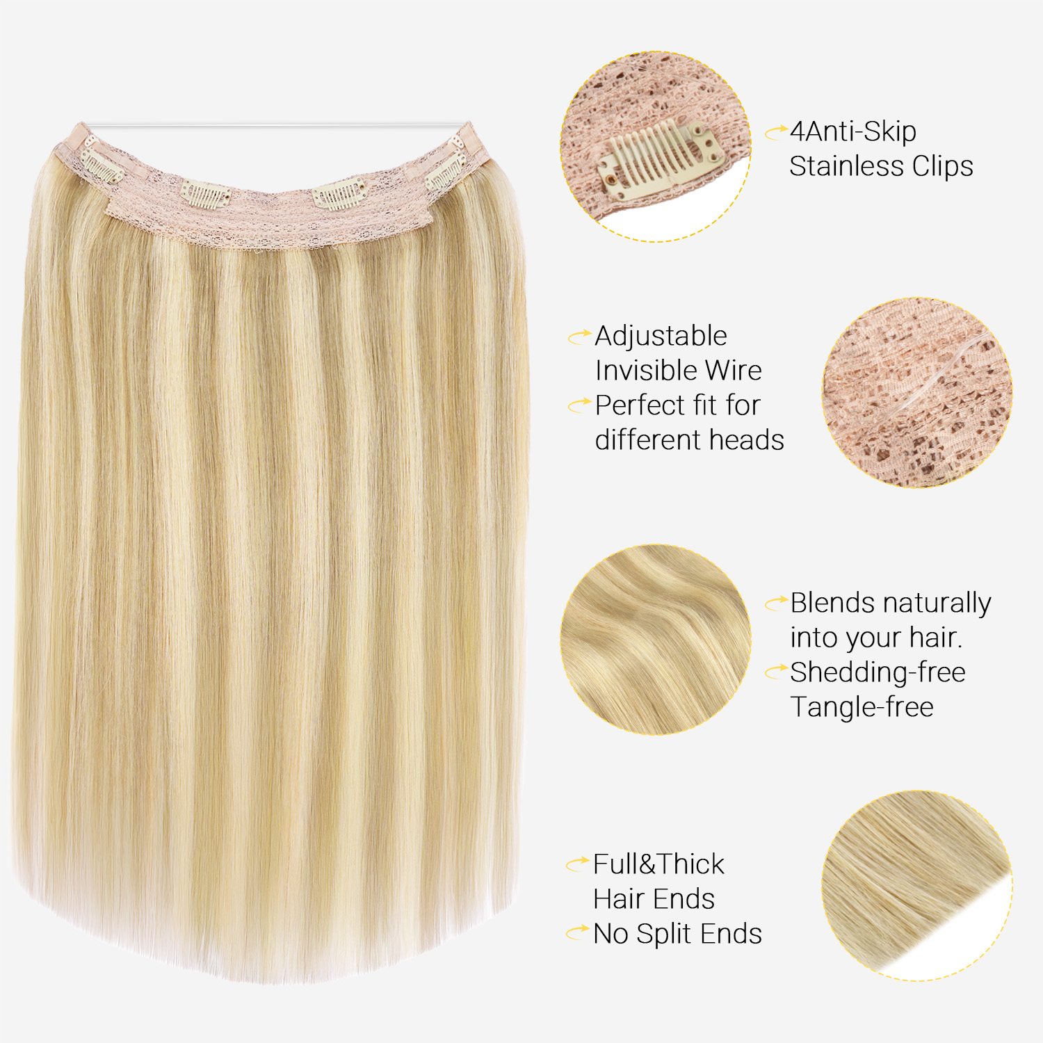 Extension per capelli Halo con - Seamless Clip In Hair Extensions Human Hair recensione e prezzo
