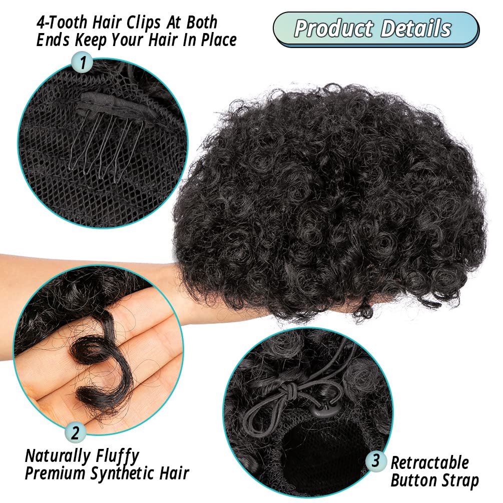 Coda di cavallo afro con couli - Drawstring Afro Curly Puff Ponytail recensione e prezzo