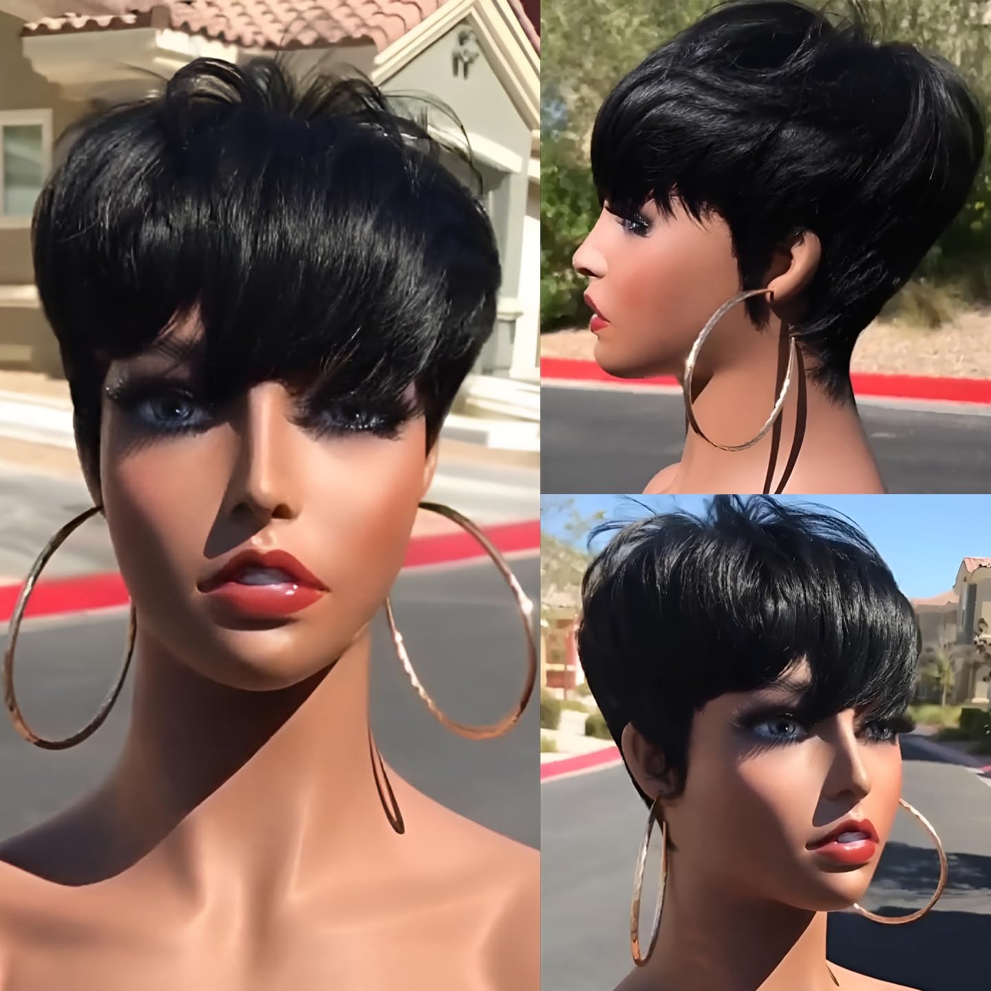 Parrucche corte per capelli um - Short Pixie Cut Wig Human Hair Cheap recensione e prezzo