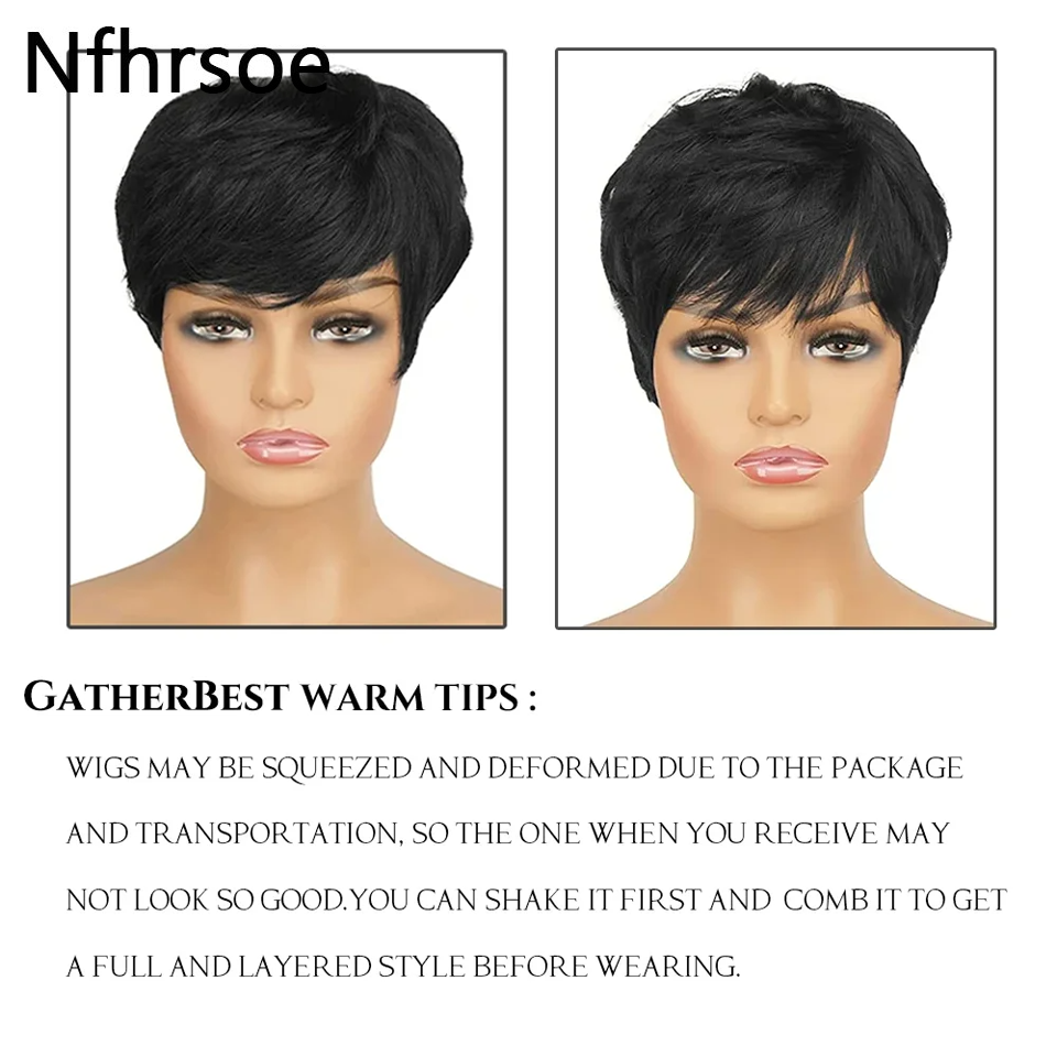 Parrucche corte per capelli um - Short Pixie Cut Wig Human Hair Cheap recensione e prezzo